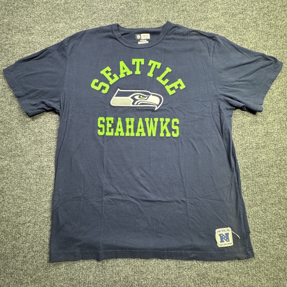 Seattle Seahawks NFL Team Apparel T Shirt Mens XL Blue Graphic Fan Tee